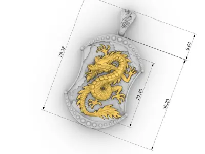 Chinese Dragon Pendant jewelry 3D print model