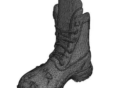 Muddy Winter Combat Boot Low-poly 3D model