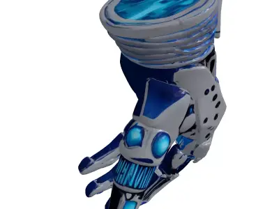 Cybernetic Hand Carbon Fiber Glowing 3D model