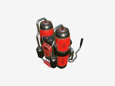 Jetpack A04 Red Black - SciFi Character Design Low-poly 3D model