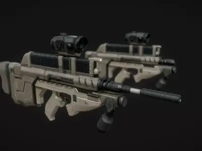 ALPHA 02  SCIFI GUN Low-poly 3D model