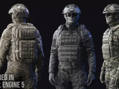 Tactical Soldier Low-poly 3D model