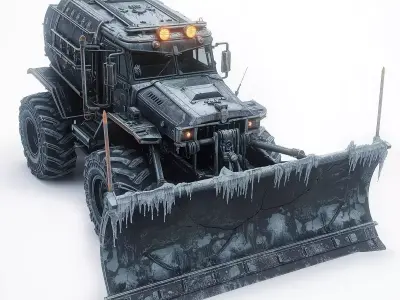 Arctic Predator Bulldozer Car 3D Model Low-poly 3D model