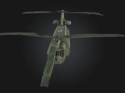 Chinook Helicopter in Flight  Twin-Rotor Aircraft 3D model