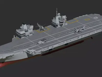 Queen Elizabeth Class Aircraft Carrier 3D model