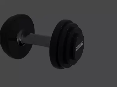 200LB Dumbbell Made in Blender Photoshop and Substance Painter Low-poly 3D model