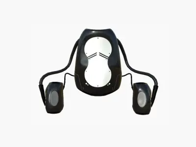 Jetpack I03 Black White - SciFi Character Design Low-poly 3D model