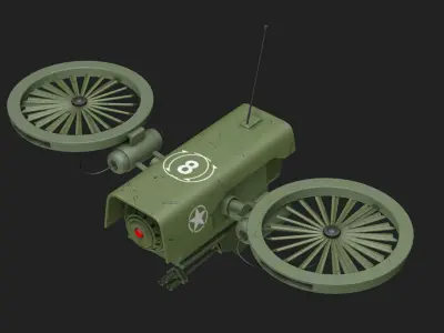 Low poly PBR Military Drone 3D model