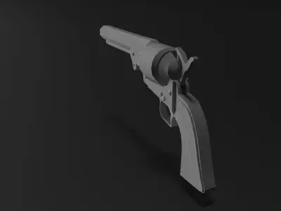 old revolver  Low-poly 3D model