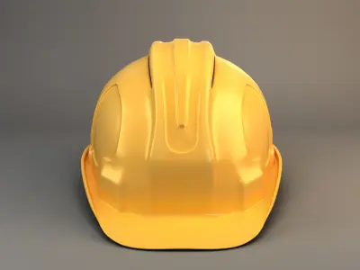 Yellow worker helmet Low-poly 3D model