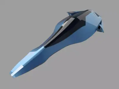 Spaceship Scifi Low-poly 3D model