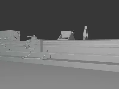 Skoda Lathe Machine-High-Quality Industrial 3D Model Low-poly 3D model