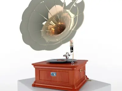Old phonograph Free 3D model