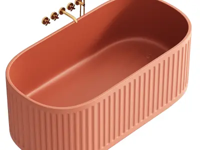 Sereno Terracotta Concrete Freestanding 3D model