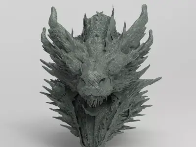 HD Dragon Head 3D model