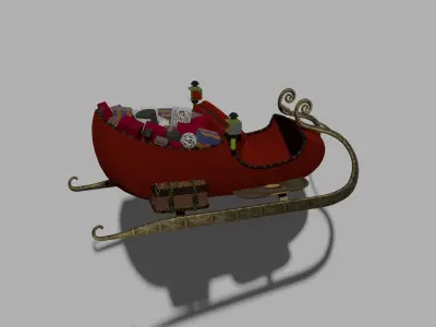 Santa Sleigh 3D model buy