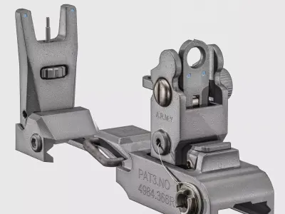 Rifles And Pistols Iron Sights pack Low-poly 3D model