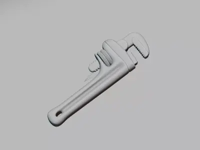 Pipe Wrench Low-poly 3D model 4