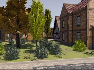 Walled Medieval Town 3D model purchase
