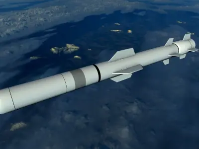 Harpoon Missile Low-poly 3D model