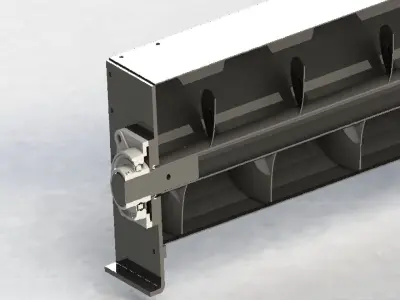 18 meters 300mm HANGER BED U TYPE SCREW CONVEYOR AND MOTORS 3D model