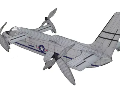 Curtiss-Wright X-19 Low-poly 3D model