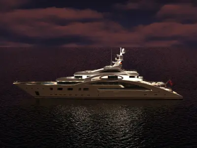 Ace Superyacht Night Scene1 3D model