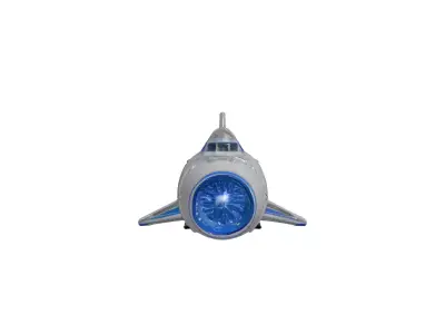 Sleek Silver Spaceship Thruster 3D model