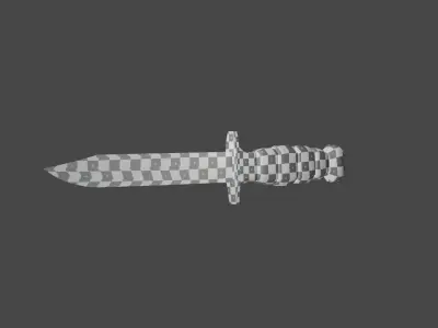 steel knife Low-poly 3D model