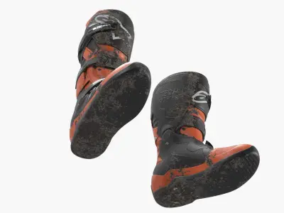  KTM Kids Motocross Boots Muddy Used 