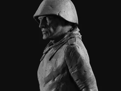 Monument to a WWII soldier 3D print model