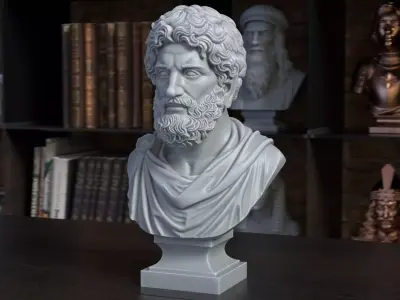 Odysseus Bust Sculpture 3D Print Model STL File 3D print model