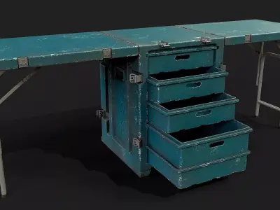Military Desk Low-poly 3D model