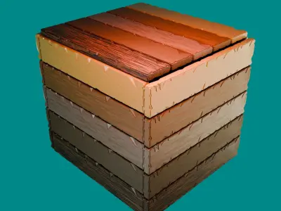 Planks with Procedural materials Free low-poly 3D model