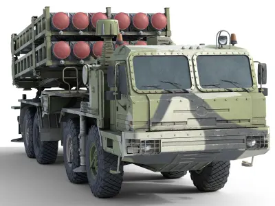 Vityaz S350E Missile Launcher Low-poly 3D model