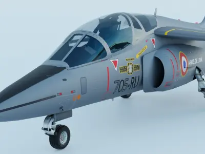 Dassault Alpha Jet E153705-RU - French Air Force Low-poly 3D model