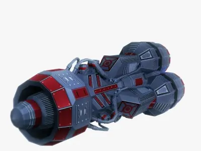 Starship huge engine 05 Sci-fi low poly Low-poly 3D model