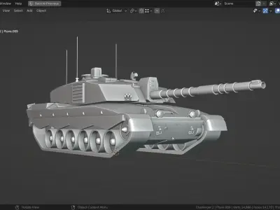 Challenger 2 TANK BASE MESH Low-poly 3D model