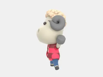 Cute Sheep 3D Illustration 3D model get