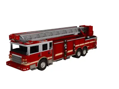 Modern Fire Truck Heavy Duty Firefighting Emergency Vehicle 3D model