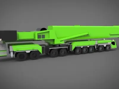 heavy mobile crane Low-poly 3D model