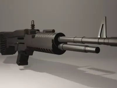 M60 weapon Low-polly for Mobile  Indie Games Low-poly 3D model