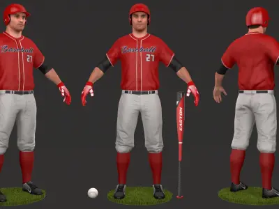 Baseball Players SET 3D model