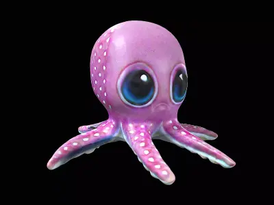 Cute little octopus 3D model purchase