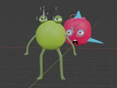 frog and fish two models 3D model