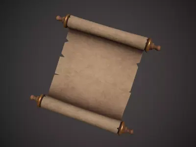 Old Paper Scroll Low-poly 3D model