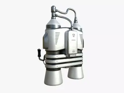 Jetpack E08 Light Steel - SciFi Character Design Low-poly 3D model
