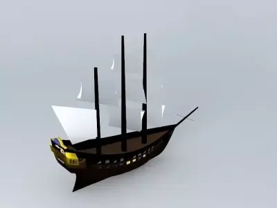 Simple Frigate Free 3D model