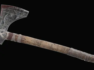 Viking Axe Dane axe Low-poly 3D model