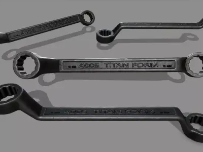 wrench Low-poly 3D model 6
